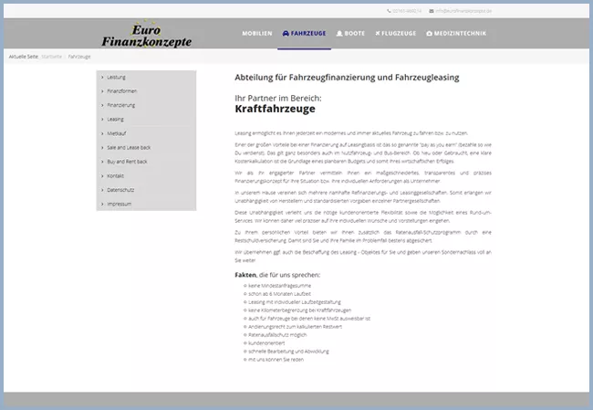 Finanzierung und Leasing für PKW, LKW, Anhänger & Auflieger - www.euro-finanzkonzepte.de